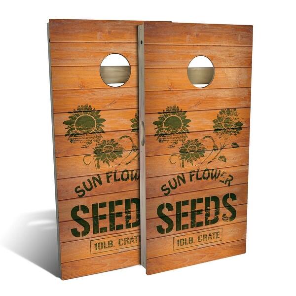slide 2 of 8, Sunflower Crate Outdoor Cornhole Board Set Backyard 2x4 - Include Carrying Case