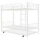 preview thumbnail 8 of 16, Twin-Over-Twin Metal Bunk Bed with Trundle - Convertible into Two Beds, No Box Spring Needed