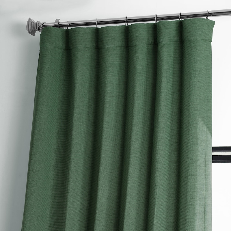 Exclusive Fabrics Textured Bellino Room Darkening Curtains (1 Panel) - 50 X 84 - Pine Forest Green