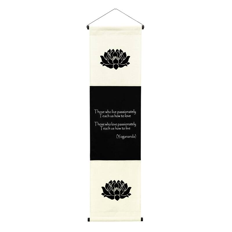 Inspirational Wall Decor Yogananda Banner Art, Inspiring Quote Hanging Scroll, Motivational Message, Thought Saying Tapestry