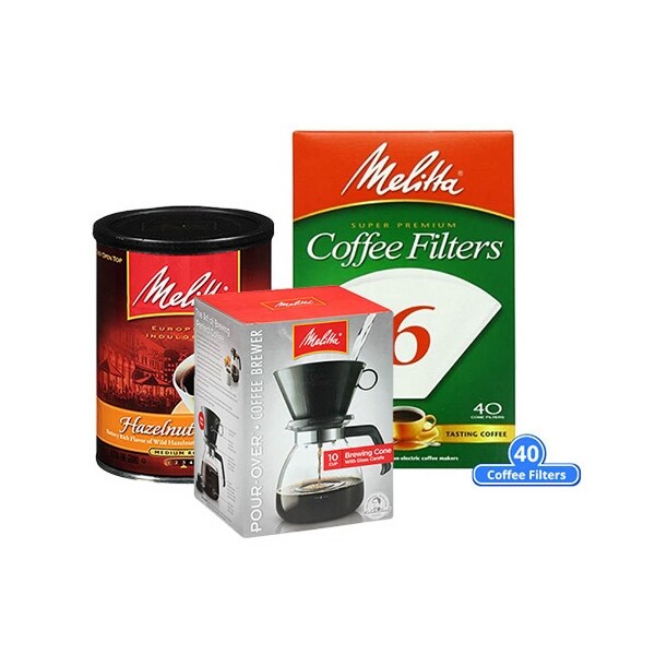 Melitta Pour Over One-Cup Ceramic w/ Size 6 Filter & Coffee Pour Over One-Cup Ceramic w/ Size 6 Filter & Coffee