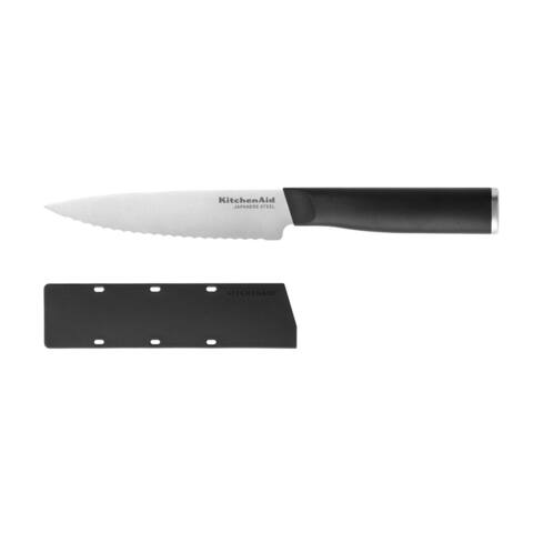 KitchenAid Classic Serrated Utility Knife, 5.5-Inch, Black