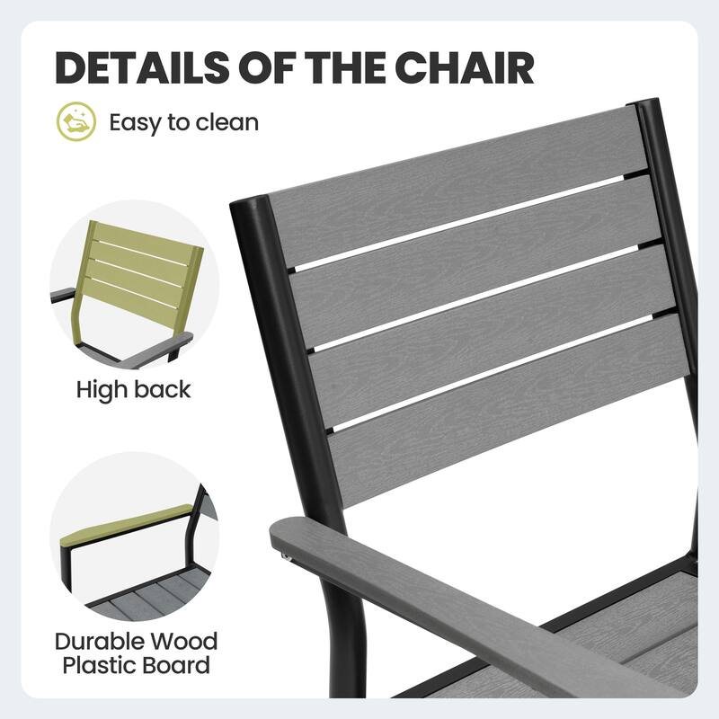 Outdoor Patio Dining Set 7/9/11-Piece Furniture Set Aluminum Dining Table and Stackable Chairs