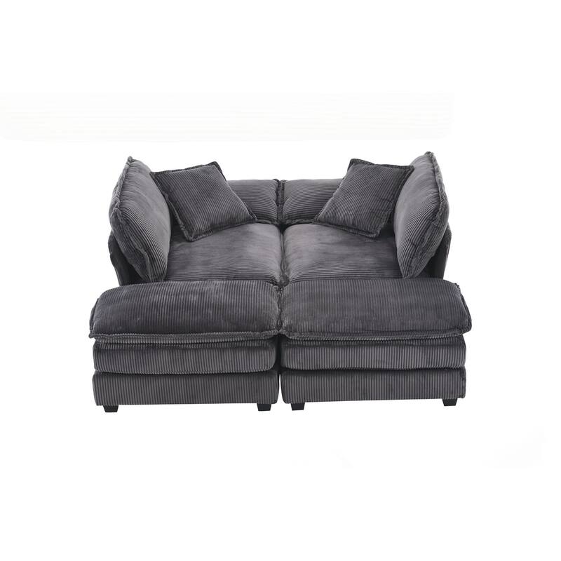 2-seats Sofa With 2 Back Pillows