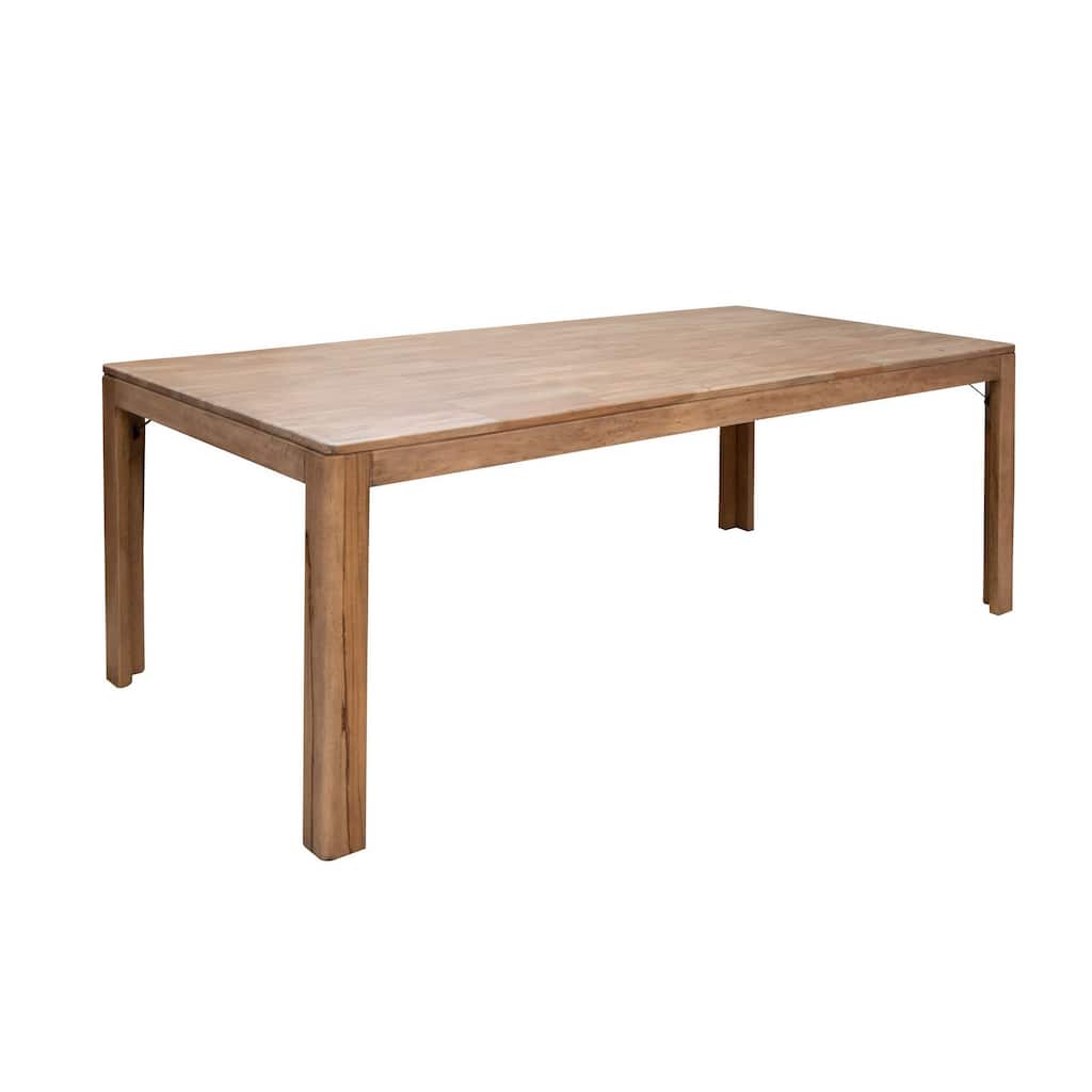 Maze 79 Inch Dining Table, Simplistic Wood Frame, Natural Brown Mango Wood