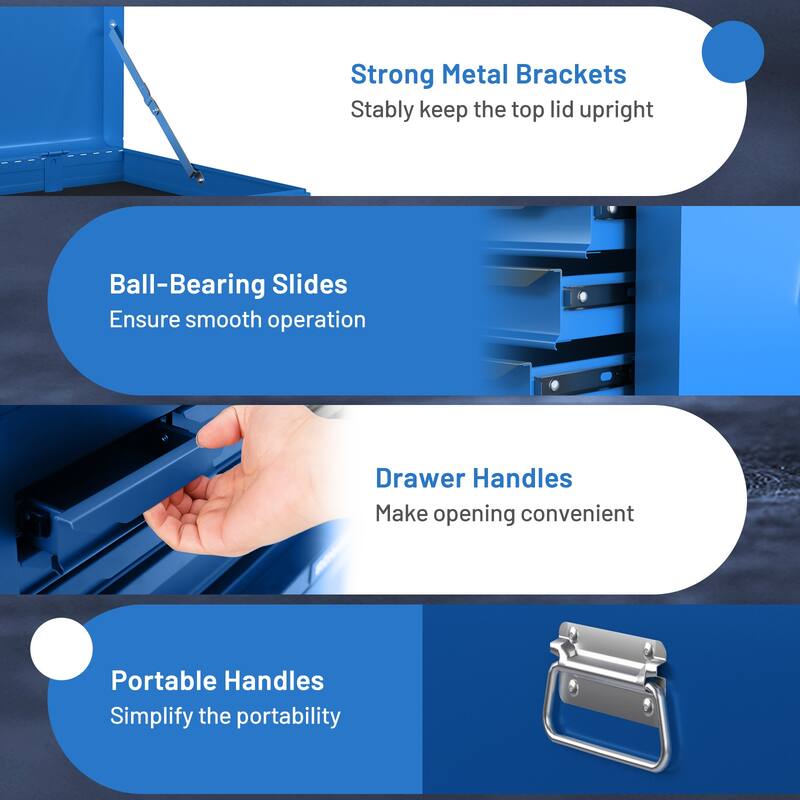 Gymax 24'' Tool Chest Case Steel Tool Box w/ 6 Drawers Top Storage