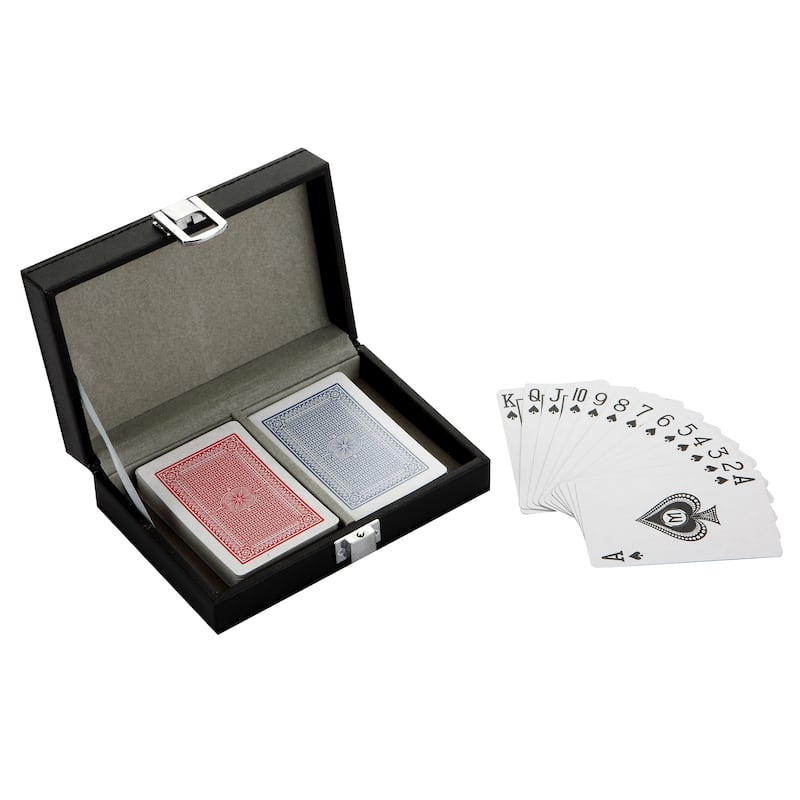 Hathaway Monte Carlo Dual Deck Standard Playing Cards with Case - Black
