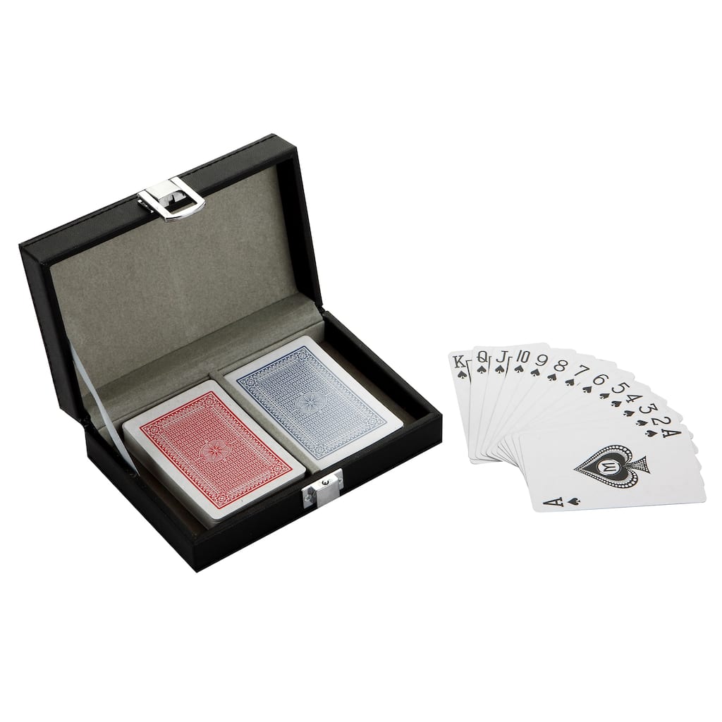 Hathaway Monte Carlo Dual Deck Standard Playing Cards with Case - Black