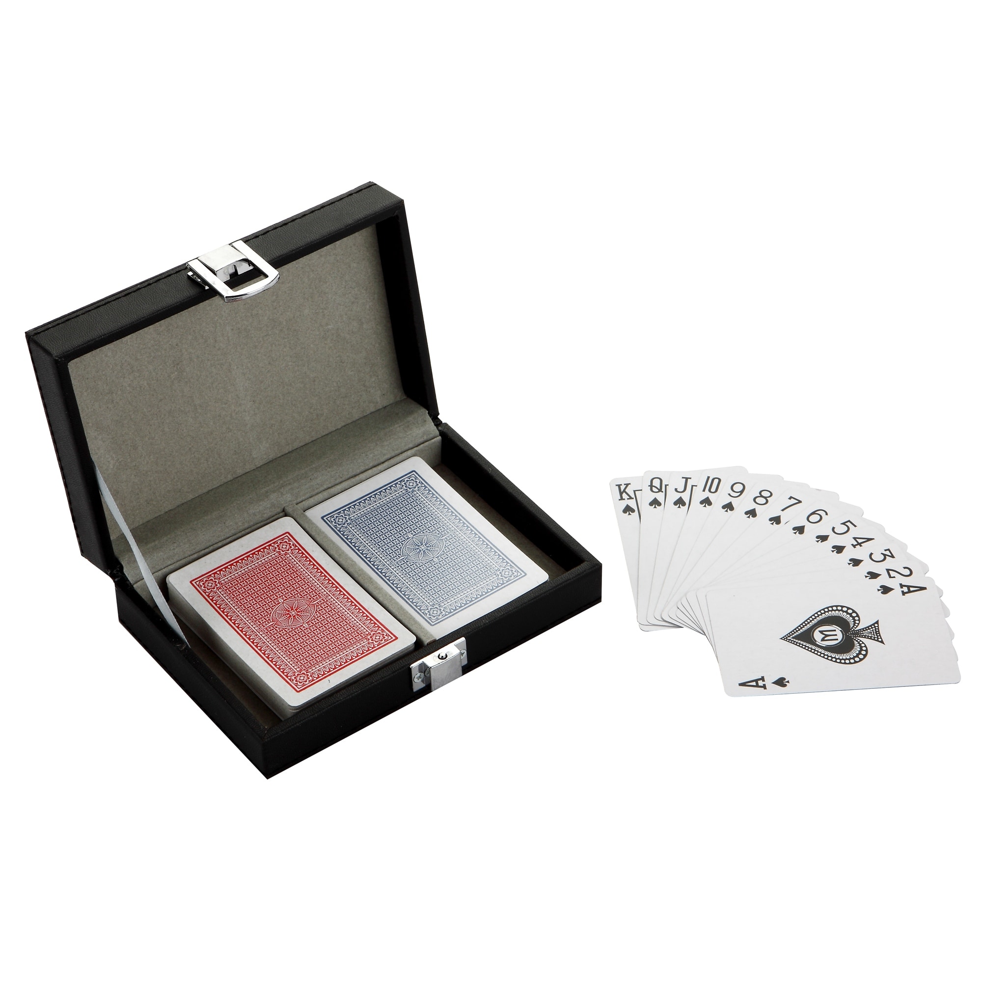 Hathaway Monte Carlo Dual Deck Standard Playing Cards with Case - Black