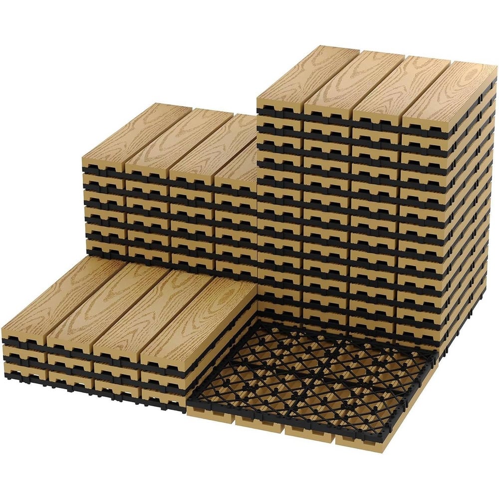 27-Pack 12"X12" Waterproof Interlocking Patio Flooring Composite Deck Tiles for Indoor & Outdoor Use