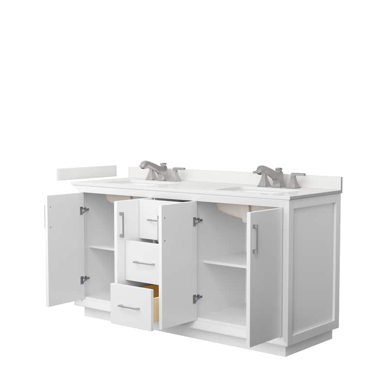 Strada 66-inch Double Vanity, Quartz Top