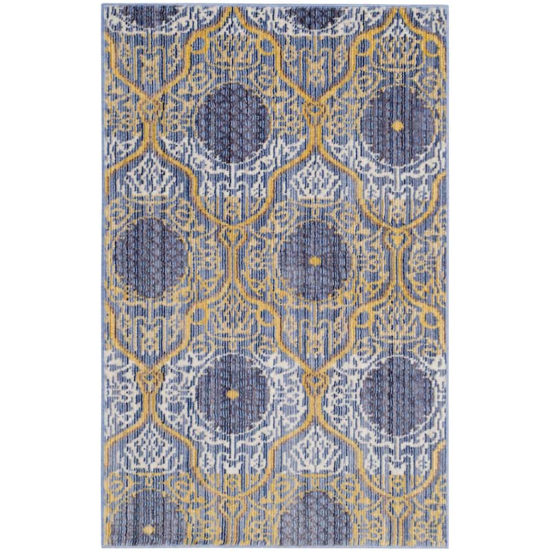 SAFAVIEH Valencia Ranheid Distressed Vintage Boho Oriental Polyester Rug - 2' x 3' - Lavander/Gold