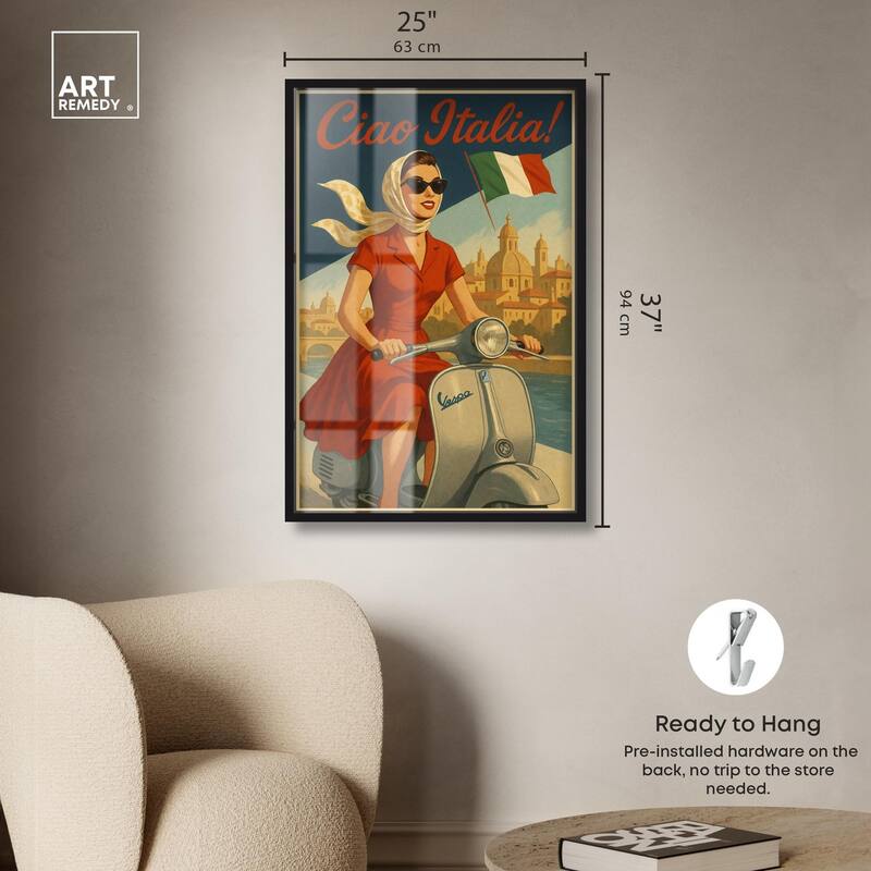 Scooter Italian Travel Shadowbox by Art Remedy