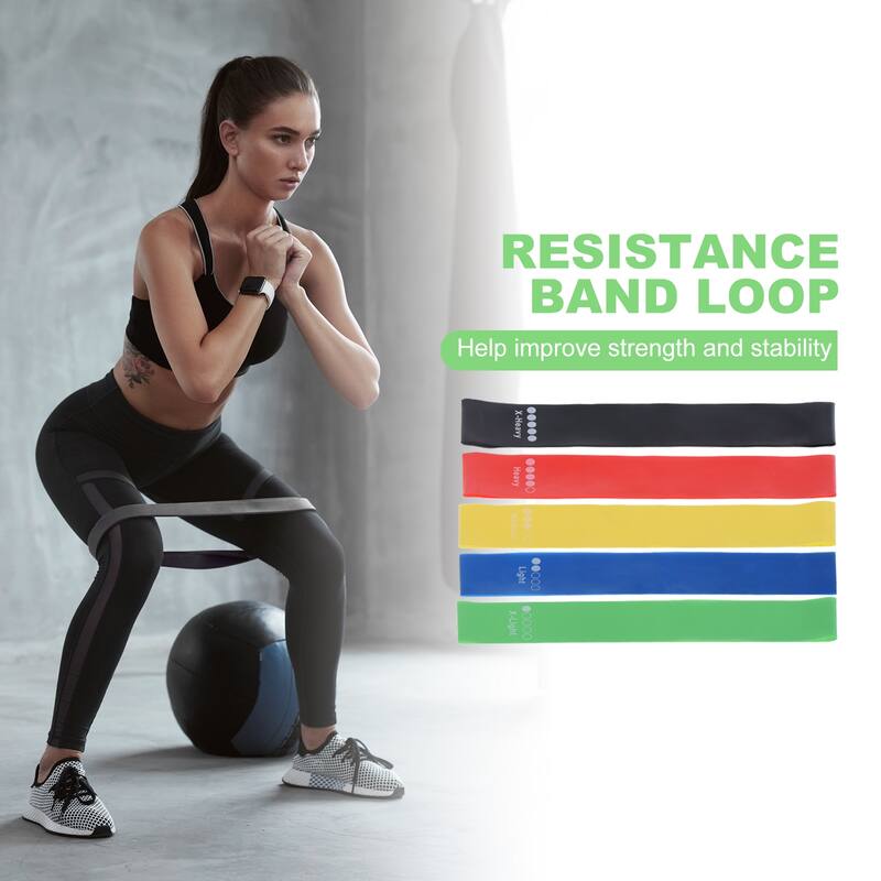 10Pcs Resistance Loop Exercise Bands 12" Fitness Elastic Workout Bands
