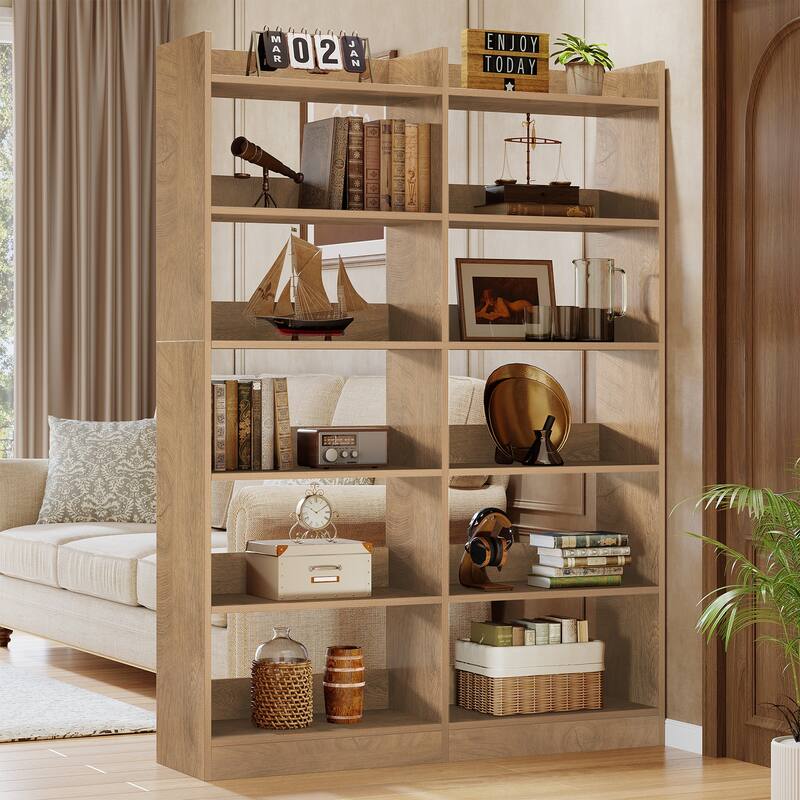 70.87'' Bookshelf & Bookcase, Wooden Open Shelf Display Storage Rack for Bedroom, Living Room, Home Office