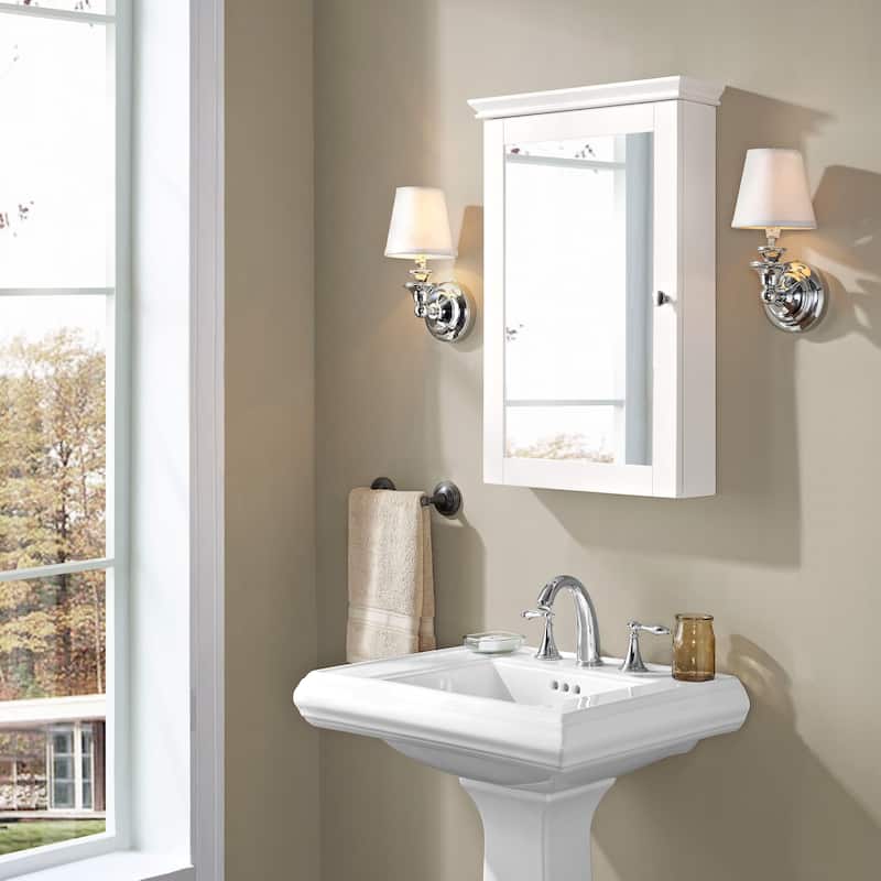 Crosley Lydia Mirrored Wall Cabinet in White