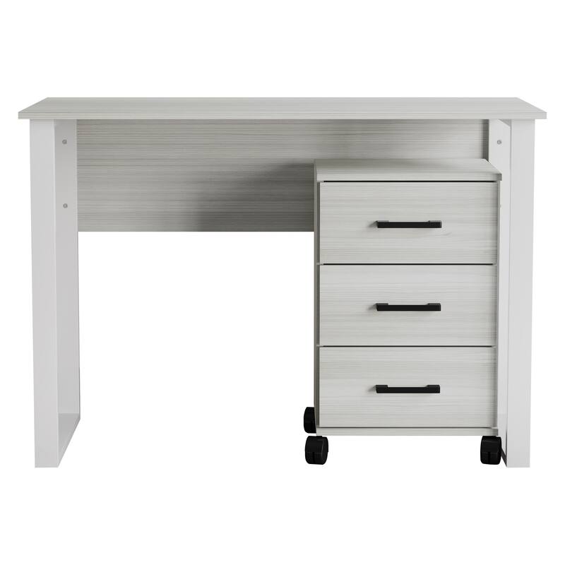CraftPorch Luxury Writing Table with Drawer Cabinet - Light Grey
