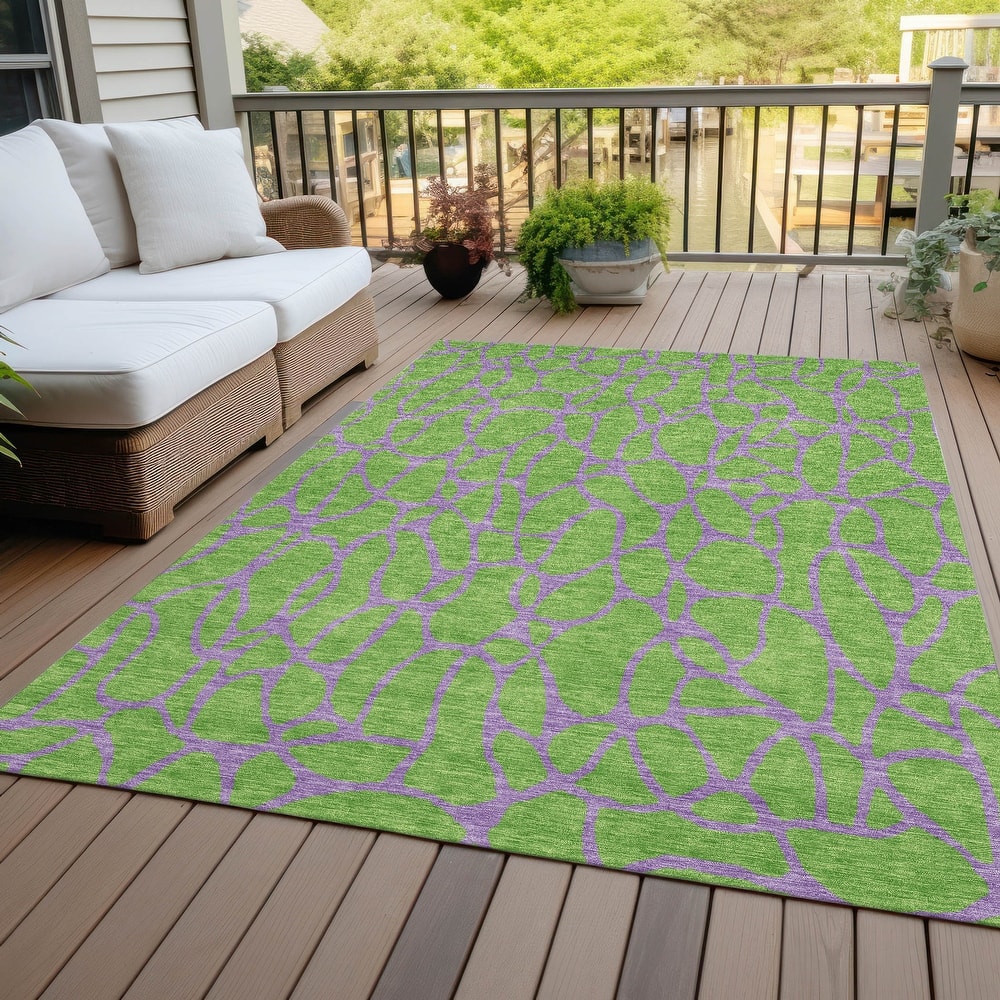Machine Washable Indoor/ Outdoor Contemporary Chantille Rug