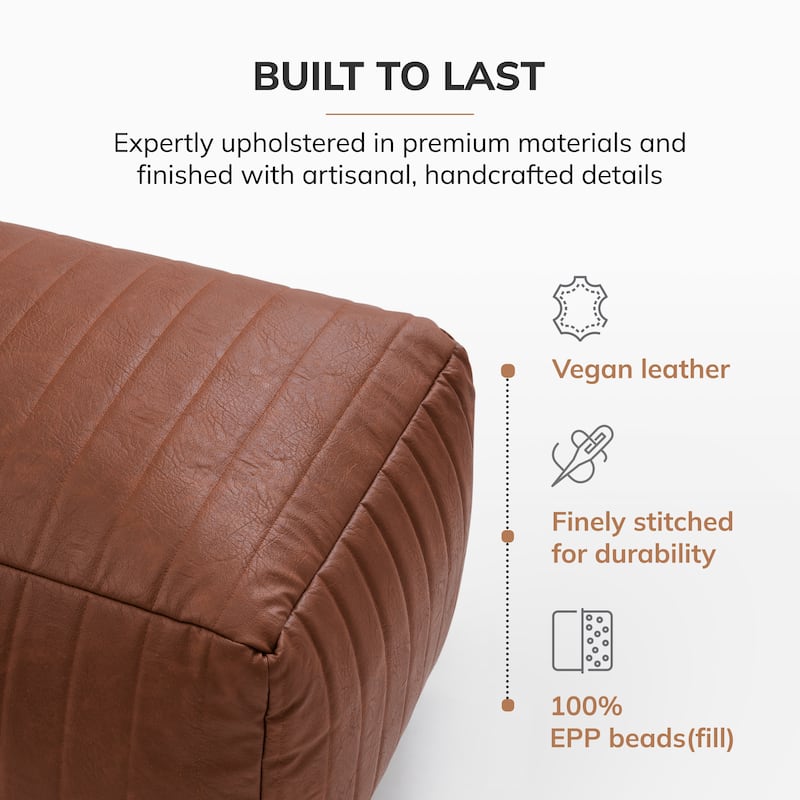 Jani Footrest Bench Ottoman Pouf - Handcrafted for Seating, Footrest, Home Decor for Living Room, Bedroom Pouf