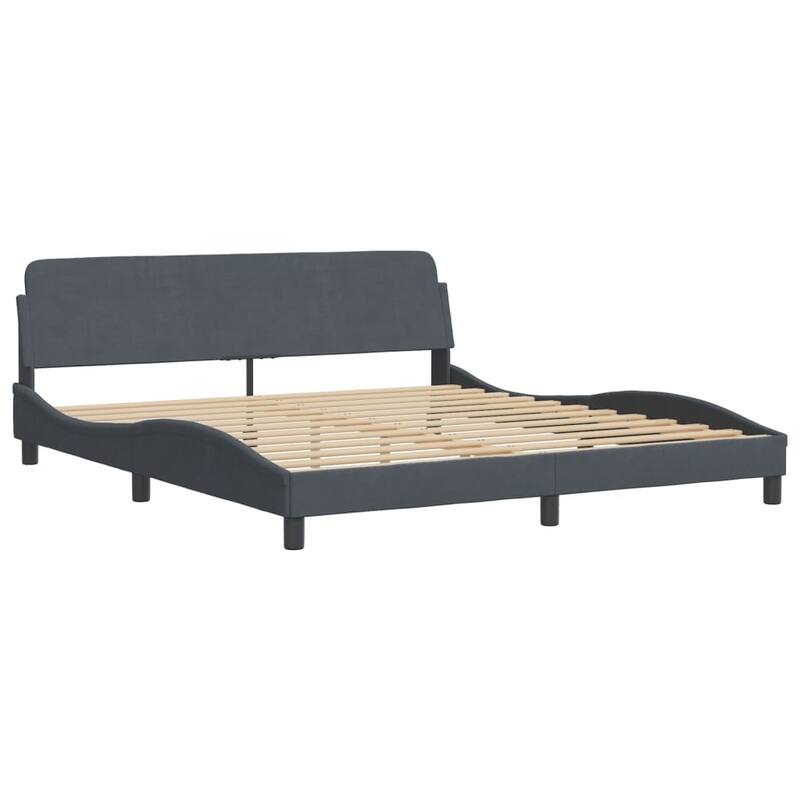 vidaXL Bed Frame with LED Lights Platform Base Mattress Foundation Velvet