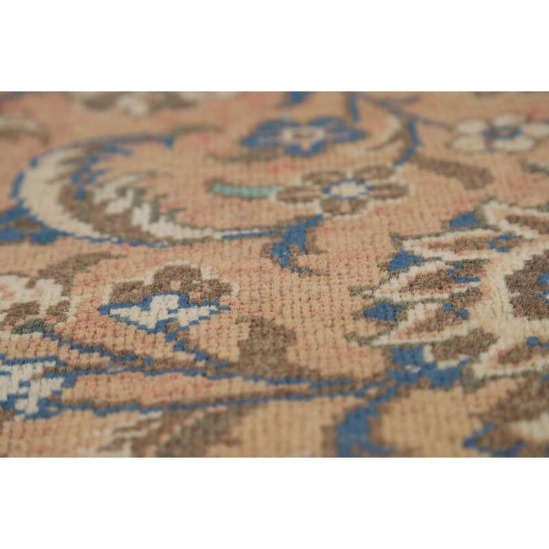 Traditional Kashan Persian Vintage Area Rug Hand-Knotted Wool Carpet - 8'1" x 11'5"