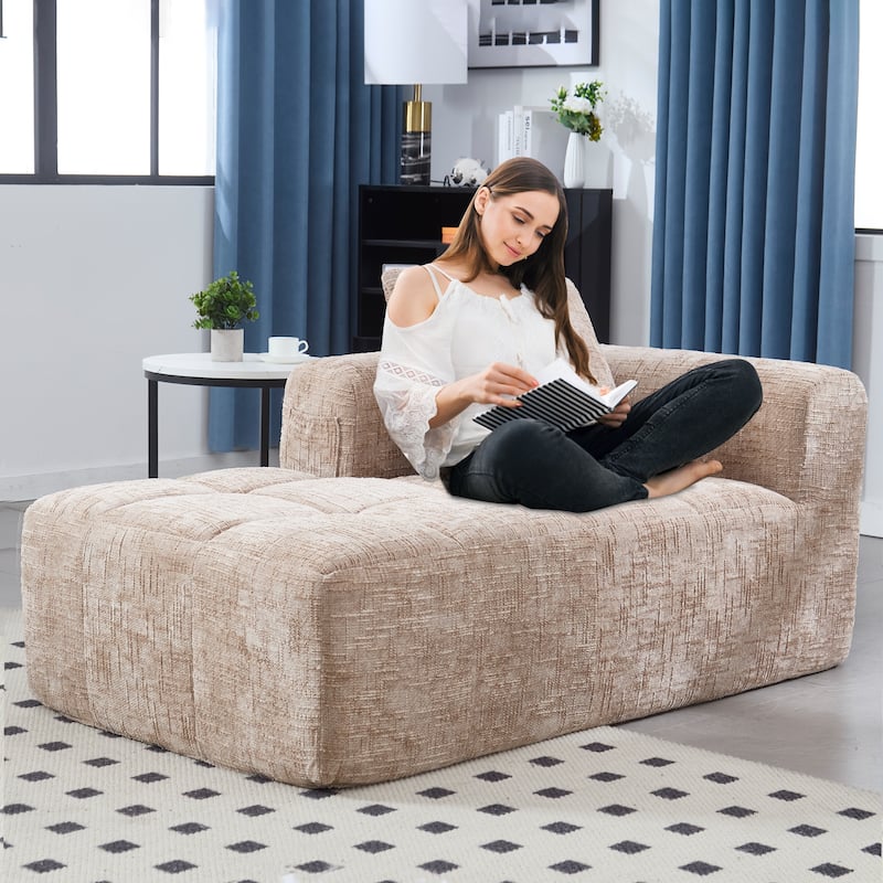 GDFStudio - Chenille Modular Chaise Lounge with Pillow