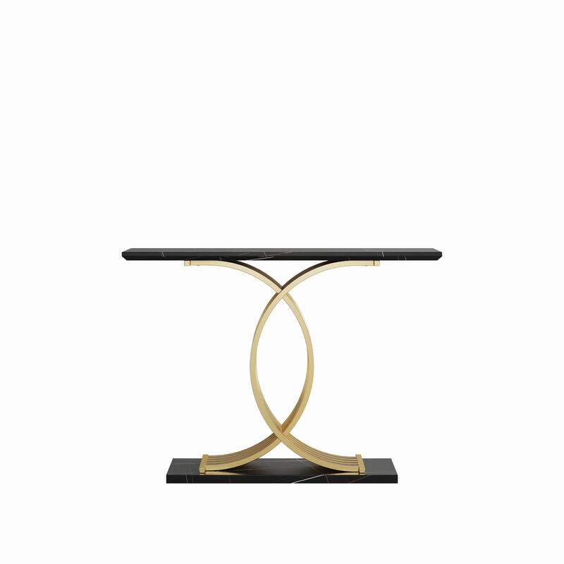 43.31" Luxurious Console Table with Gold Intertwined Metal Legs for Entryway Decor