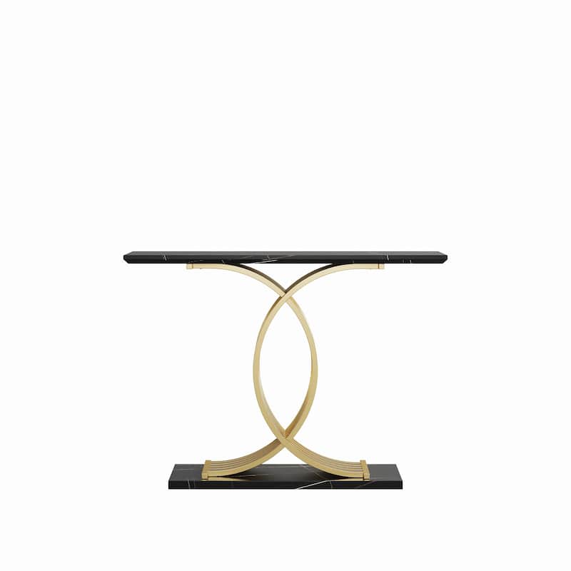 Accent Table Console Table, Gold Intertwined Metal Legs Luxury High-End Entryway Furniture