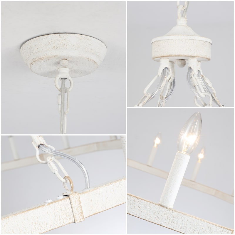 16-Light 43 in. Large Modern Farmhouse Candle Wagon Wheel Chandelier for Living Room