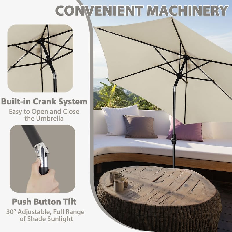 Ainfox 9FT Outdoor Patio Umbrella with Base Tilt System