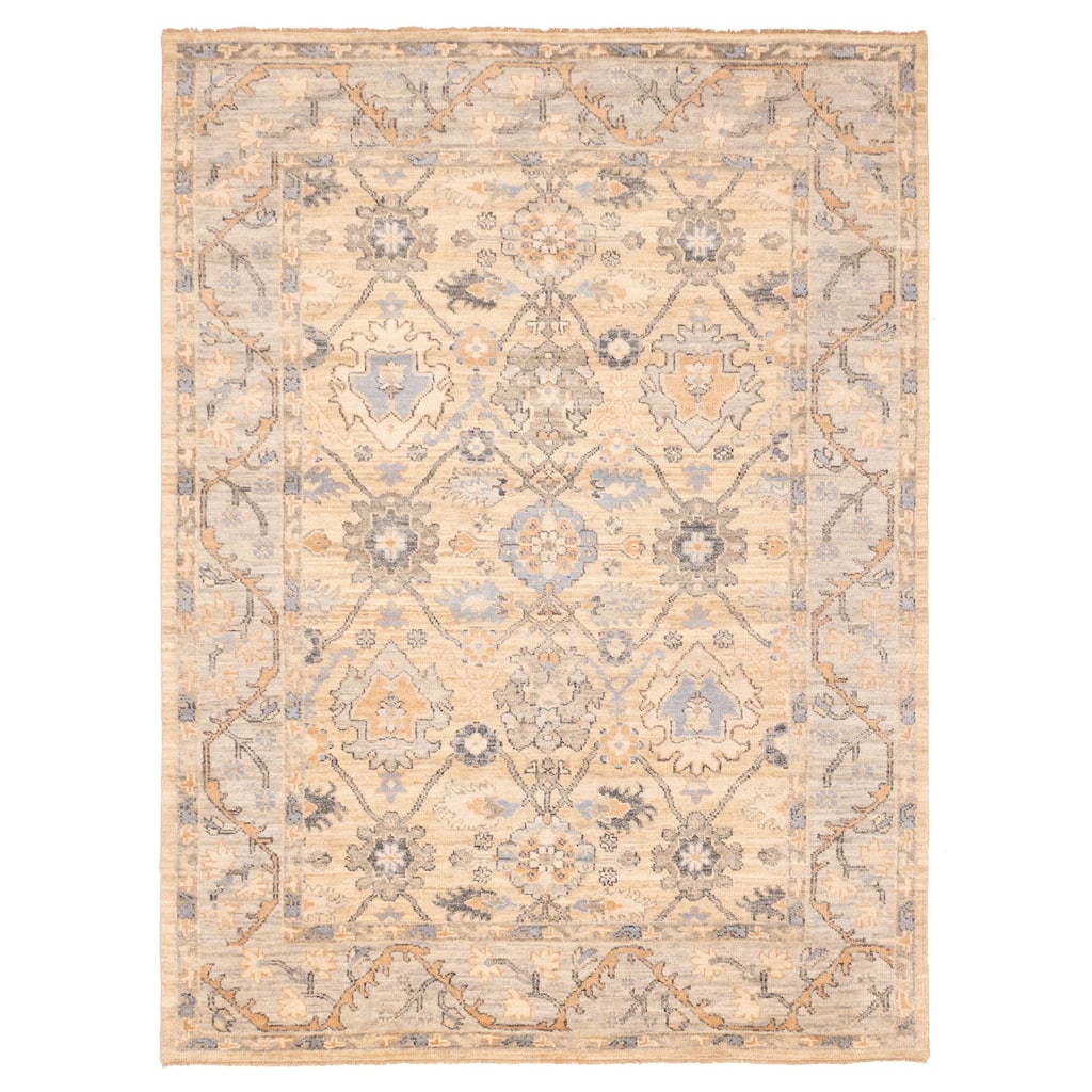 ECARPETGALLERY Hand-knotted Jules Serapi Khaki Wool Rug - 9'0 x 12'2