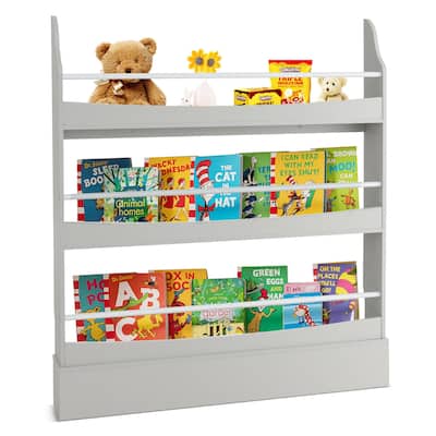 Gymax 3-Tier Kids Bookshelf Toy Storage Bookcase Rack Wall w/