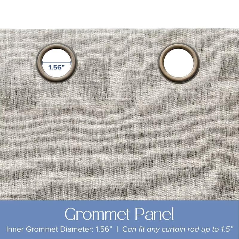 Linen Texture 100% Blackout Grommet Curtain Pair(2 panels)