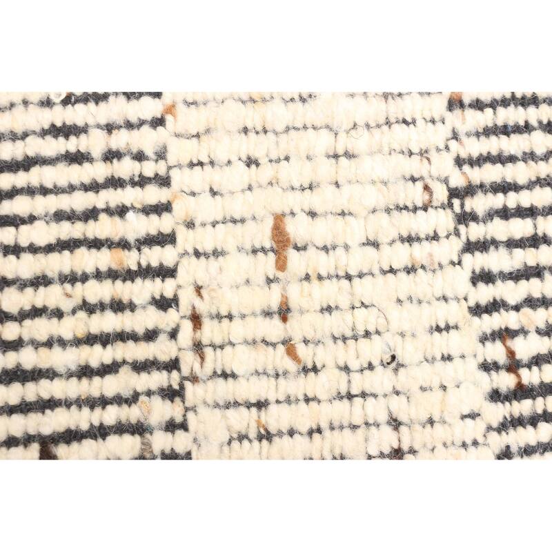 ECARPETGALLERY Braid weave Sienna Beige Wool Rug - 5'2 x 7'6