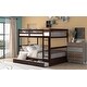 preview thumbnail 16 of 14, Full-Over-Full Bunk Bed with Ladders and 2 Storage Drawers, Espresso