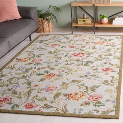 SAFAVIEH Handmade Chelsea Kanisha French Country Floral Wool Rug