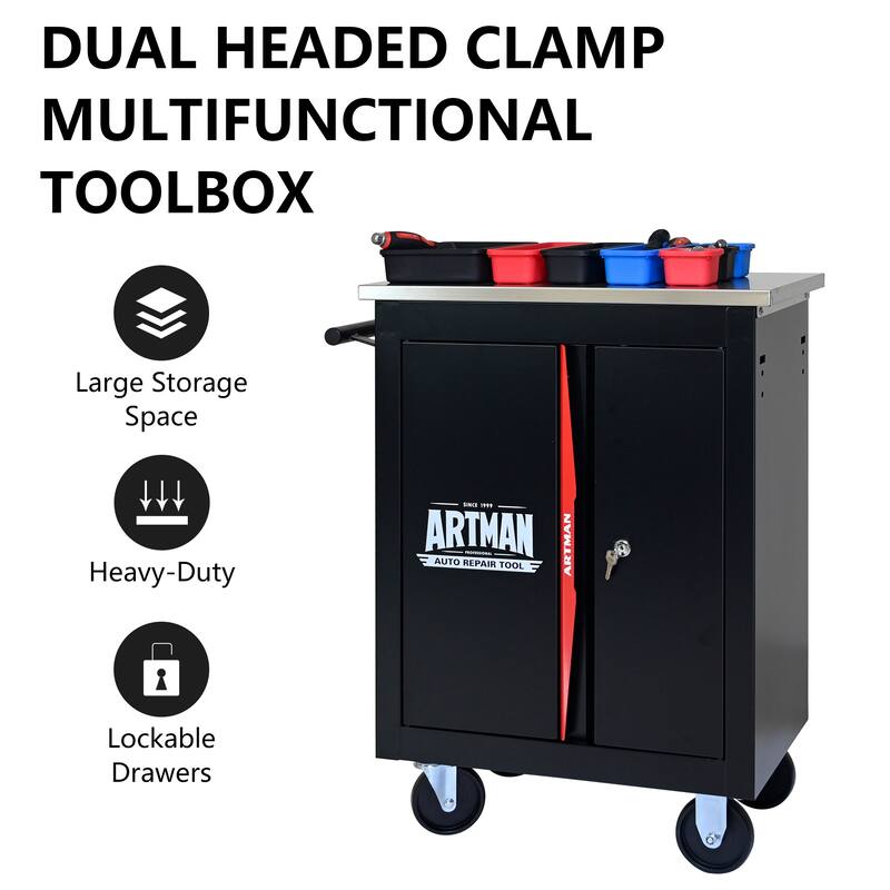 Double-Door Clapboardl Multi-Function Tool Cart