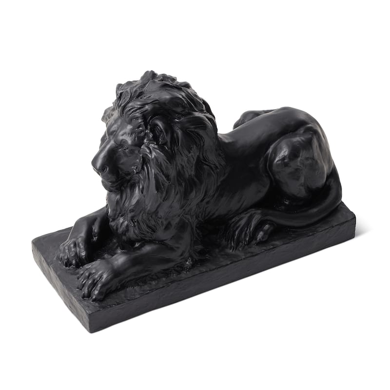 Glitzhome MGO Vintage Sitting & Lying Lion Guardian Garden Statue Porch Sculpture Indoor Outdoor