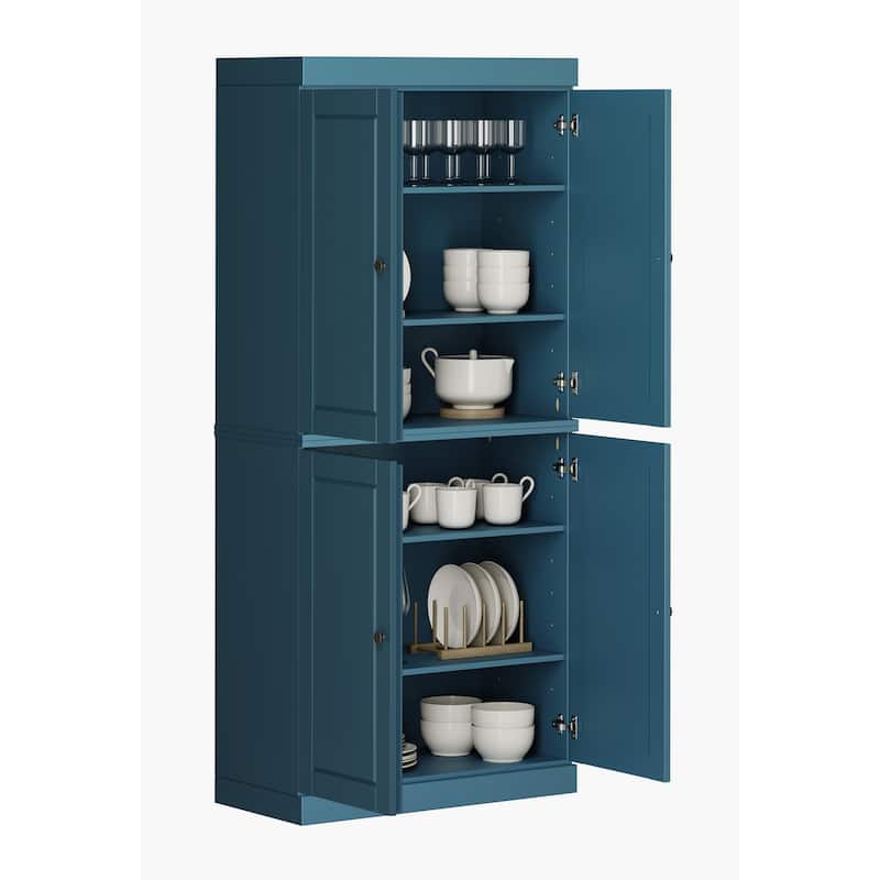 Palace Imports 100% Solid Wood Pantry Cabinet, Raised Panel Doors, Adjustable Shelves, 32" Wide, 71.5" Tall - 32" x 71.5"