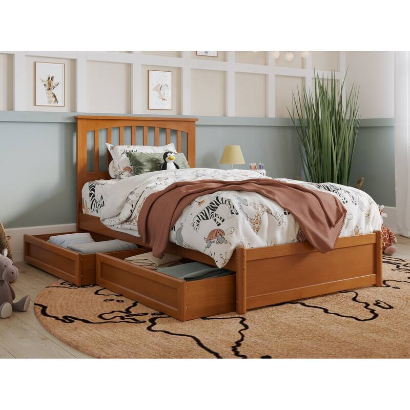Everett Platform Bed with Panel Footboard and Storage Drawers