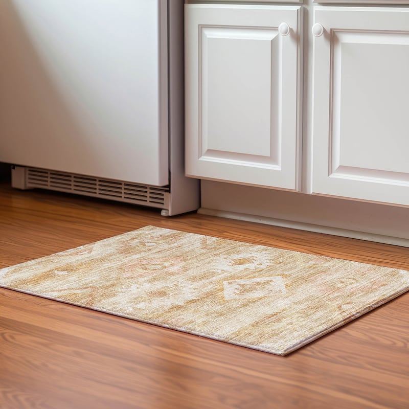 Premium Washable Super Soft Tribal Boho Mayfield Rug - Copper - 1' 8" x 2' 6" - Rectangle