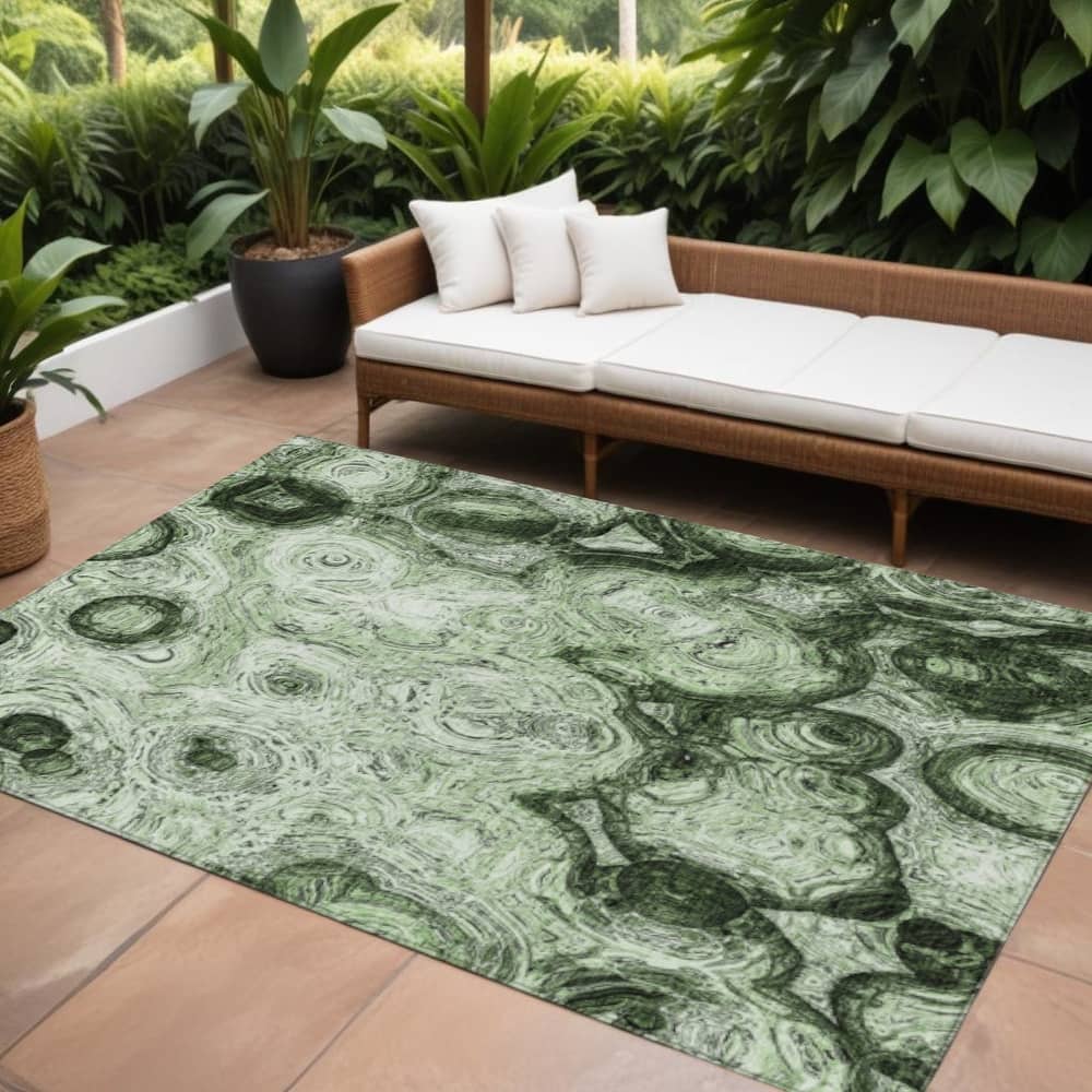 HomeRoots Abstract Transitional Rectangle Outdoor Rug