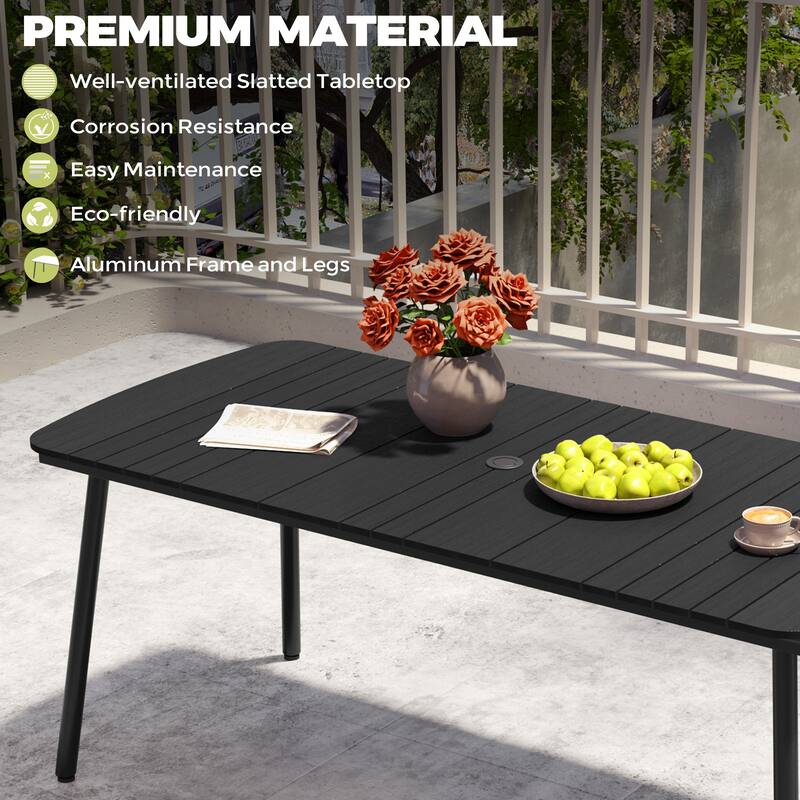 VredHom Outdoor Rectangular Aluminum Dining Table