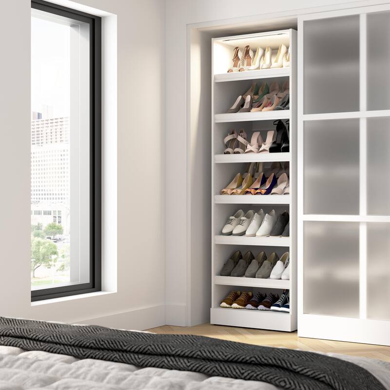 Bestar Florence 25W x 25D Shoe Shelf Closet System with LED Light - White