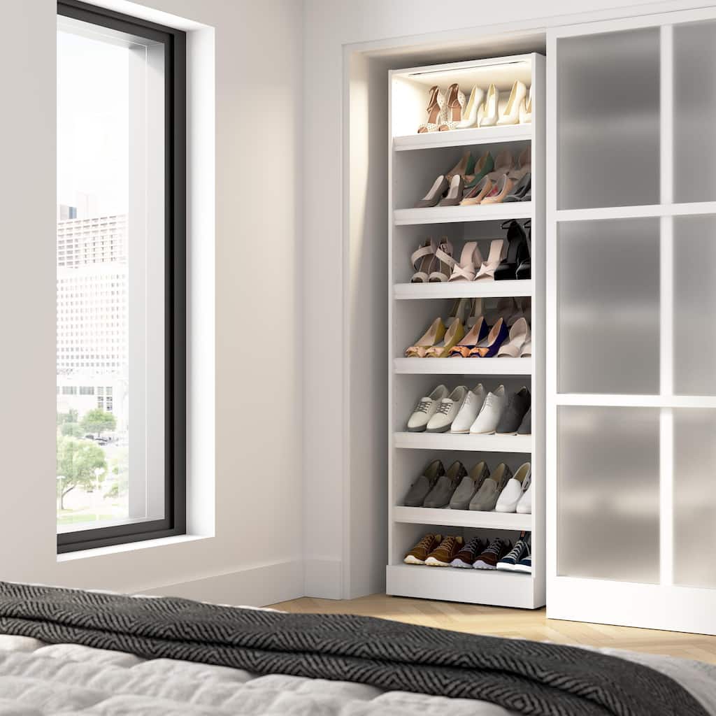 Bestar Florence 25W x 25D Shoe Shelf Closet System with LED Light
