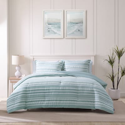 Relax by Tommy Bahama Clearwater Cay Blue Seersucker Duvet Cover Set