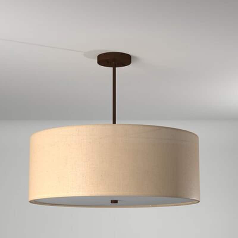 EVOLV Textile Classic 24-inch Dark Bronze Drum Pendant