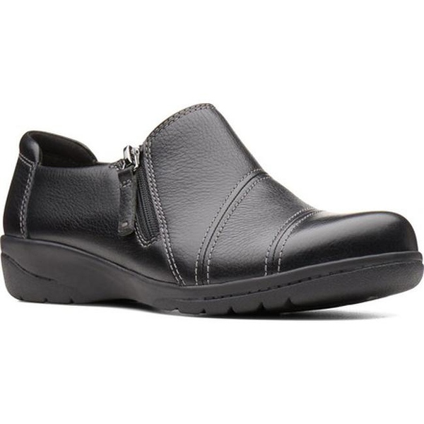 Clarks Women�s Cheyn Clay Slip On Black Leather