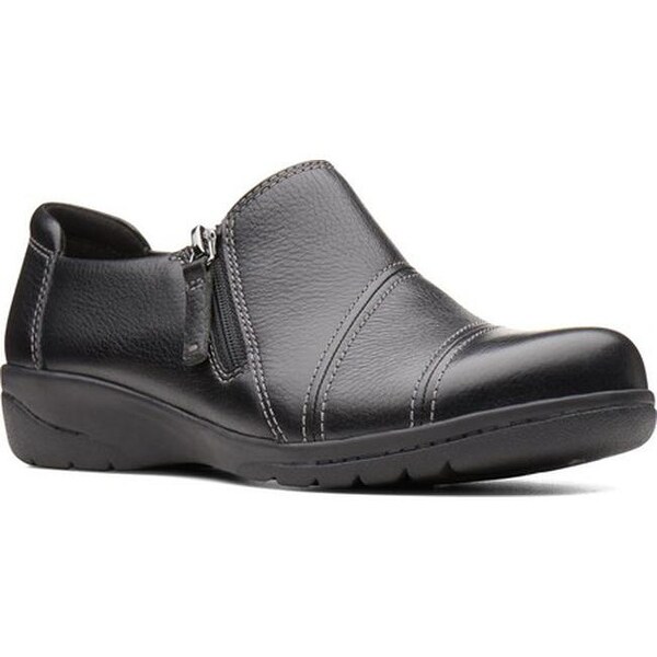 Clarks Women�s Cheyn Clay Slip On Black Leather