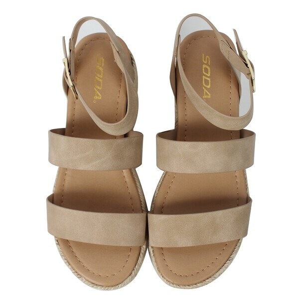 soda women's open toe ankle strap espadrille sandal